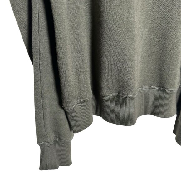 Rebecca Minkoff Janine Puff Sleeve Sweatshirt in Olive Green Small Cotton Blend - Picture 8 of 13